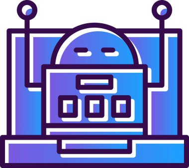 Robot simgesi, vektör illüstrasyonu basit tasarım