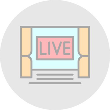 canlı yayın vektör çizgisi simgesi