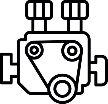 motor simgesi, vektör illüstrasyonu basit tasarım