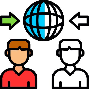 uluslararası haberleşme kişilerinin ana hatlarıyla simgesi