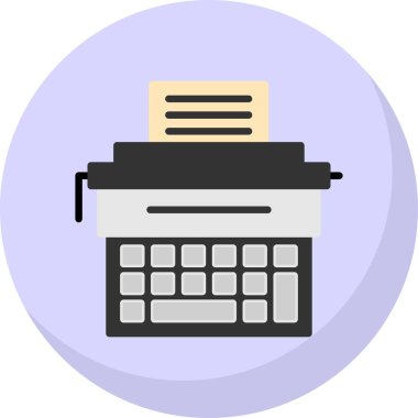 Daktilo simgesi, vektör illüstrasyonu basit tasarım