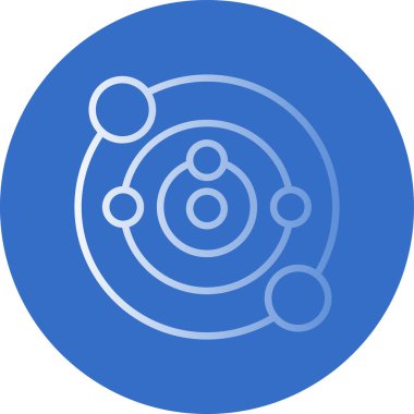 Güneş sistemi web simgesi, vektör illüstrasyonu