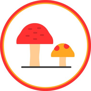 Mantar web simgesi, vektör illüstrasyonu 