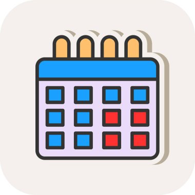 Takvim simgesi, vektör illüstrasyonu basit tasarım