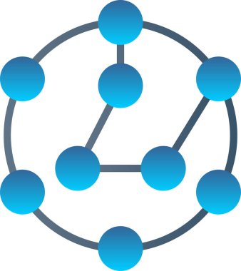Nanoteknoloji simgesi, vektör çizimi basit tasarım