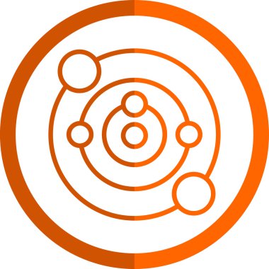 Güneş sistemi web simgesi, vektör illüstrasyonu