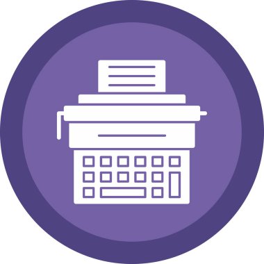 Daktilo simgesi, vektör illüstrasyonu basit tasarım