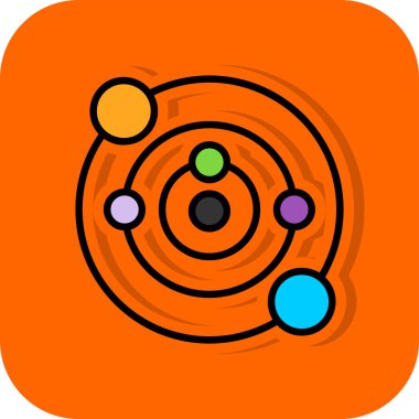 Güneş sistemi web simgesi, vektör illüstrasyonu