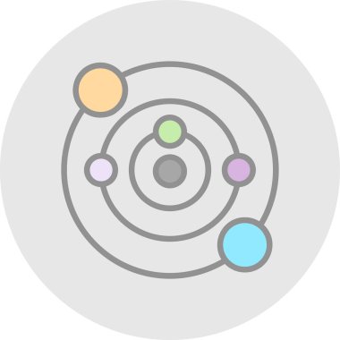 Güneş sistemi web simgesi, vektör illüstrasyonu