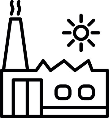 Fabrika web simgesi, vektör illüstrasyonu