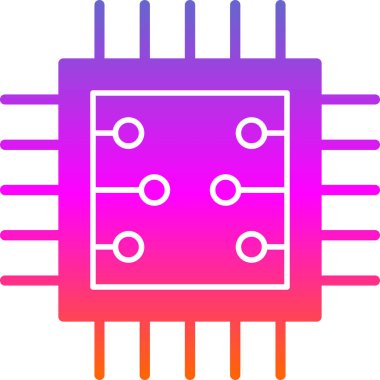 çip web simgesi, vektör illüstrasyonu