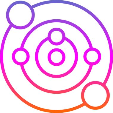 Güneş sistemi web simgesi, vektör illüstrasyonu