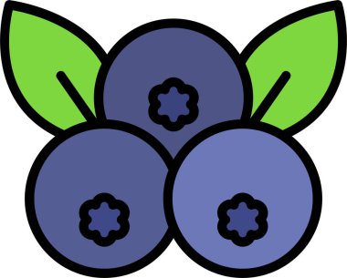 Yaban mersini ağ simgesi, vektör illüstrasyonu