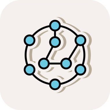 Nanoteknoloji simgesi, vektör çizimi basit tasarım