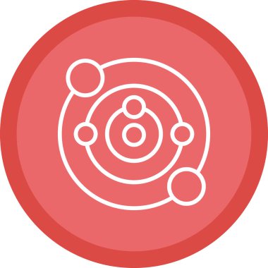 Güneş sistemi web simgesi, vektör illüstrasyonu