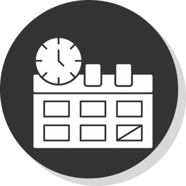 Zamanlama web simgesi, vektör illüstrasyonu 