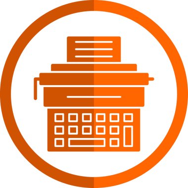 Daktilo simgesi, vektör illüstrasyonu basit tasarım