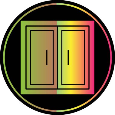 Kapı işaretli renkli kapı. vektör.