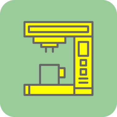 kahve makinesi web simgesi, vektör çizim