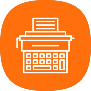 Daktilo simgesi, vektör illüstrasyonu basit tasarım