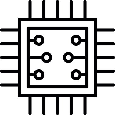 çip web simgesi, vektör illüstrasyonu