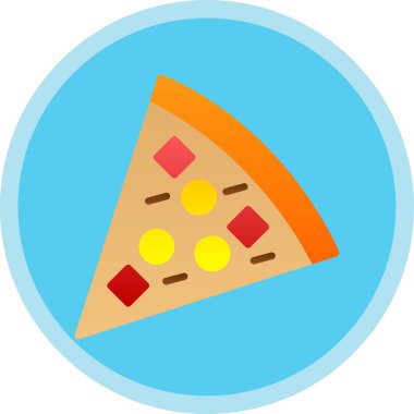 Pizza web simgesi, vektör çizim 