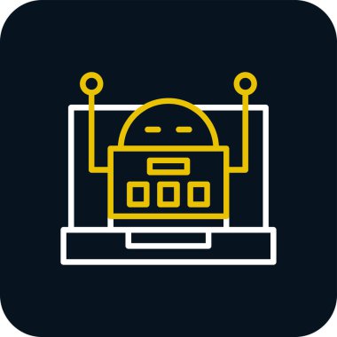 Robot simgesi, vektör illüstrasyonu basit tasarım