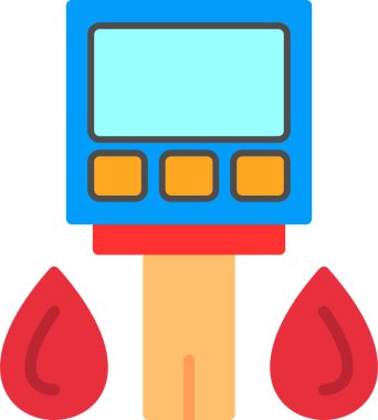 glucometer web simgesi, vektör illüstrasyonu