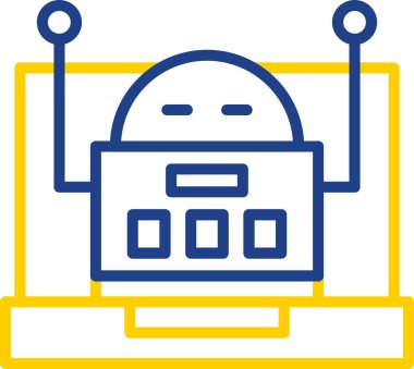 Robot simgesi, vektör illüstrasyonu basit tasarım