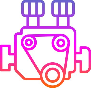 motor simgesi, vektör illüstrasyonu basit tasarım