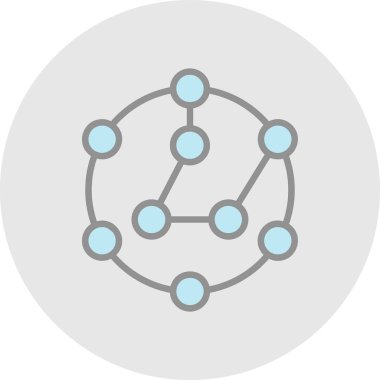 Nanoteknoloji simgesi, vektör çizimi basit tasarım
