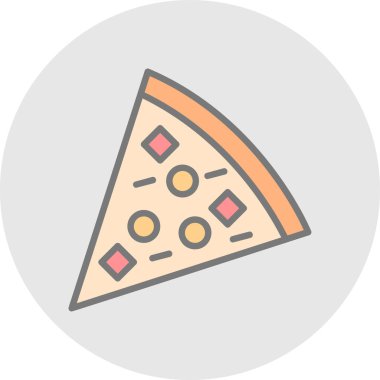 Pizza web simgesi, vektör çizim 