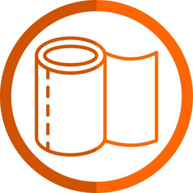 Kağıt rulo simgesi, vektör illüstrasyonu basit tasarım