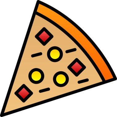 Pizza web simgesi, vektör çizim 