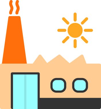 Fabrika web simgesi, vektör illüstrasyonu