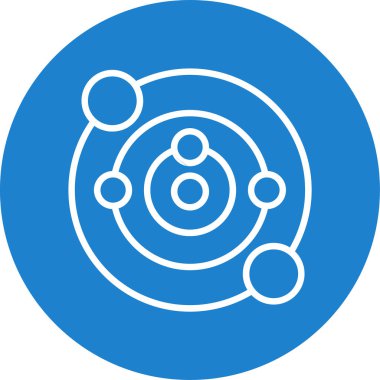 Güneş sistemi web simgesi, vektör illüstrasyonu