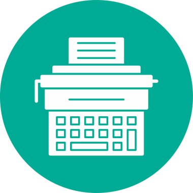 Daktilo simgesi, vektör illüstrasyonu basit tasarım