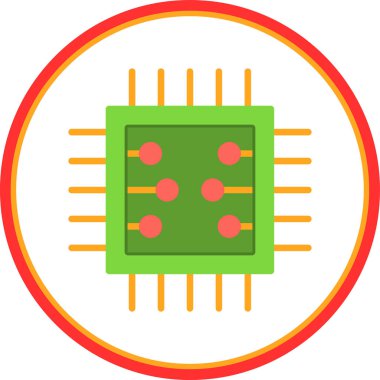 çip web simgesi, vektör illüstrasyonu