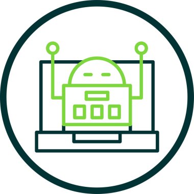 Robot simgesi, vektör illüstrasyonu basit tasarım