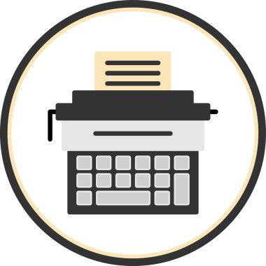 Daktilo simgesi, vektör illüstrasyonu basit tasarım