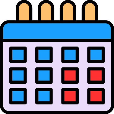 Takvim simgesi, vektör illüstrasyonu basit tasarım