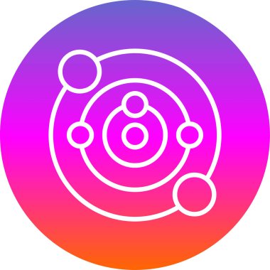 Güneş sistemi web simgesi, vektör illüstrasyonu