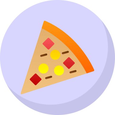 Pizza web simgesi, vektör çizim 