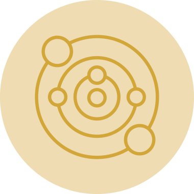 Güneş sistemi web simgesi, vektör illüstrasyonu