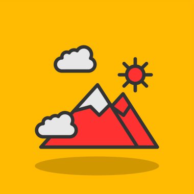 Dağ ikonu. vektör illüstrasyonu