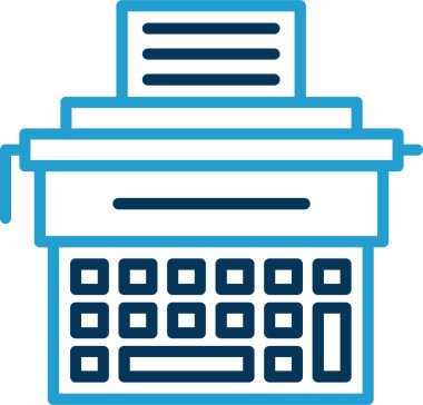 Daktilo simgesi, vektör illüstrasyonu basit tasarım