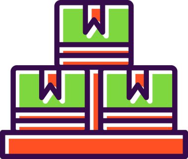 karton kutular simgesi, vektör illüstrasyonu basit tasarım