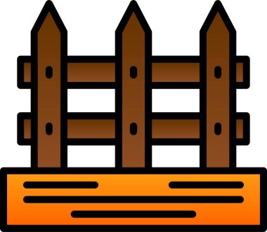 çit web simgesi, vektör çizim