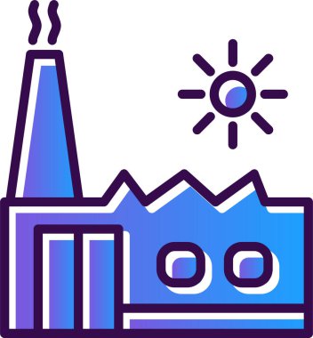 Fabrika web simgesi, vektör illüstrasyonu