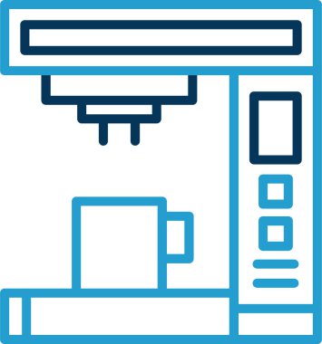 kahve makinesi web simgesi, vektör çizim
